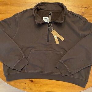 Skims Dark Brown Zip-Up Sweater